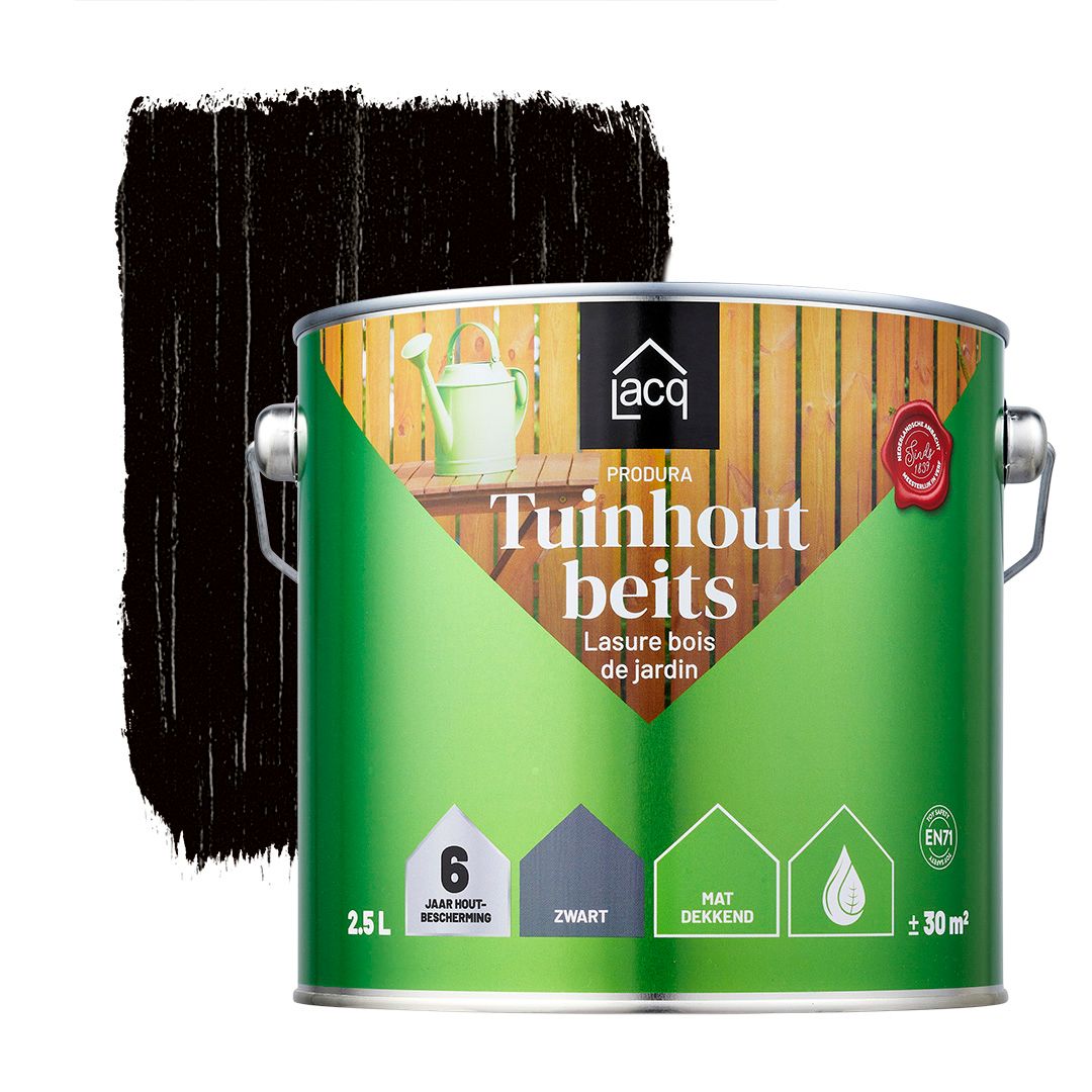 Lacq Tuinhoutbeits Dekkend Zwart
