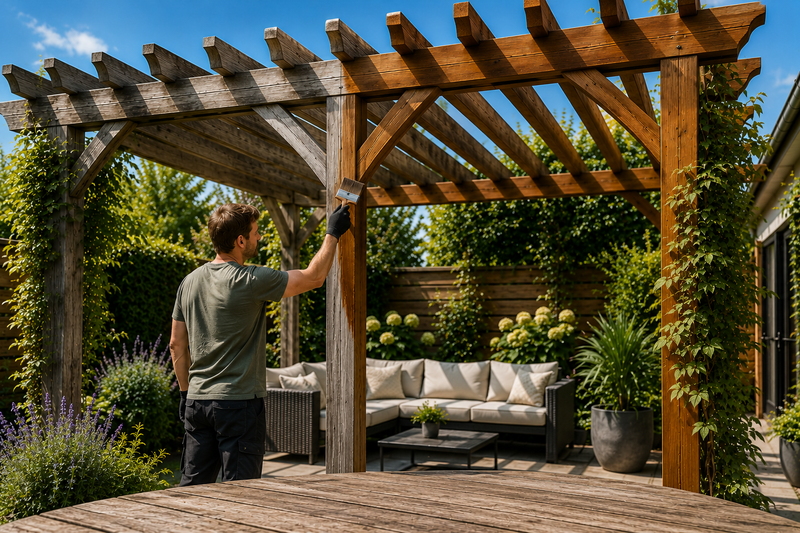 Hoe onderhoud je een houten pergola tijdens de zomer?