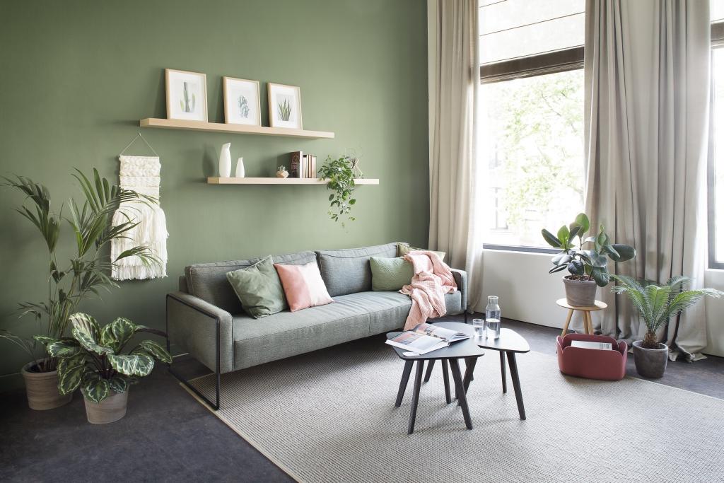 Eucalyptus-groen muurverf