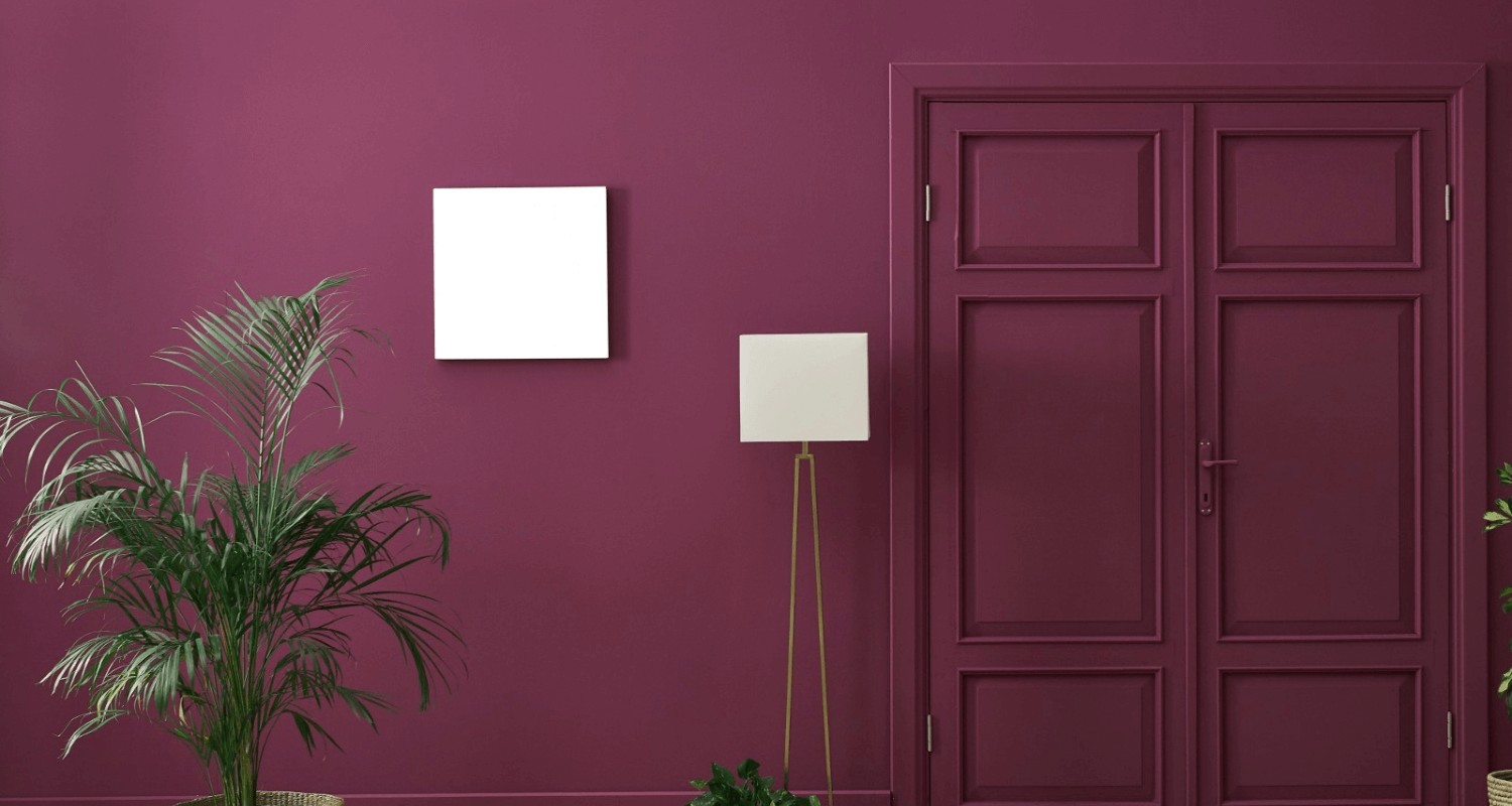 Licht aubergine muurverf