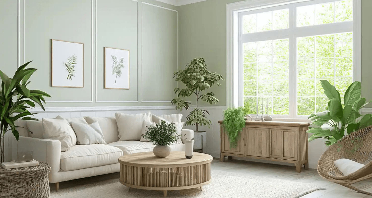 Pastel-groen muurverf