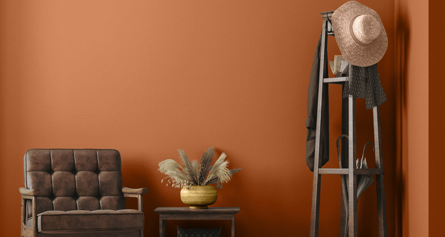 Pastel-oranje muurverf
