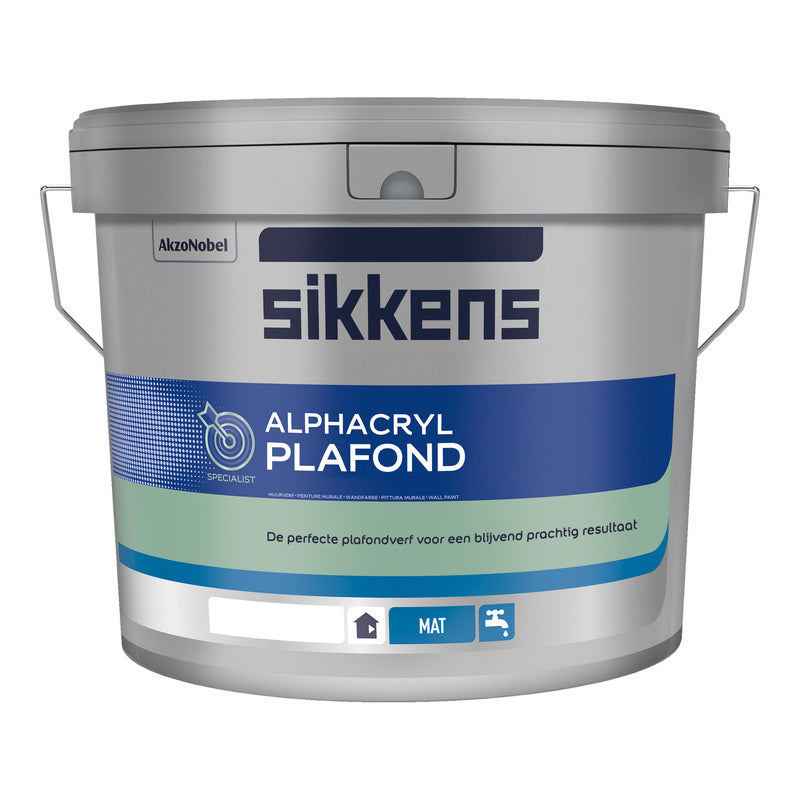 Sikkens Alphacryl Plafond plafondverf voor een strak en egaal resultaat op plafonds binnenshuis