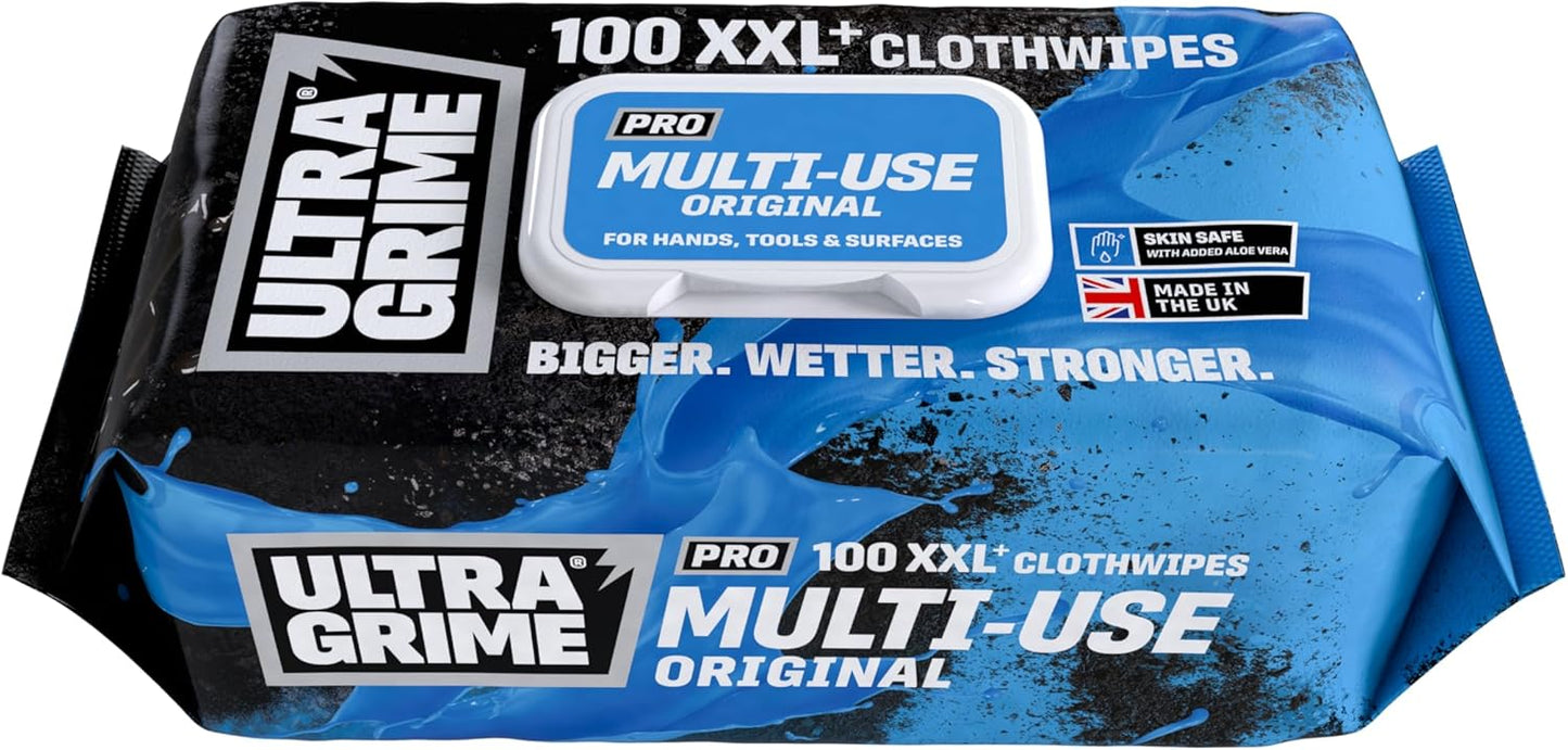 UltraGrime PRO Power Scrub 100 XXL+ Schoonmaakdoekjes