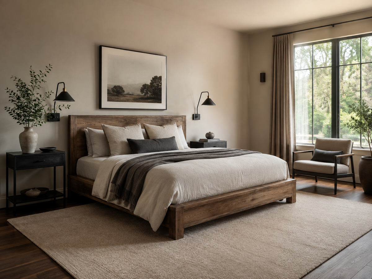 Een stoere slaapkamer creëren met lichte verfkleuren