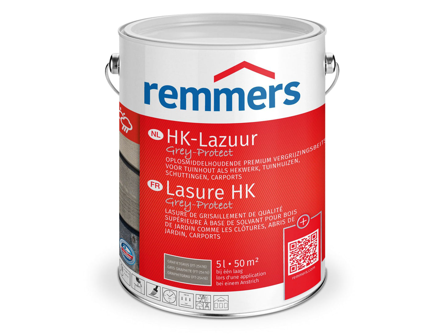 Remmers HK-Lazuur 3in1 - Grafietgrijs - Houtbeits