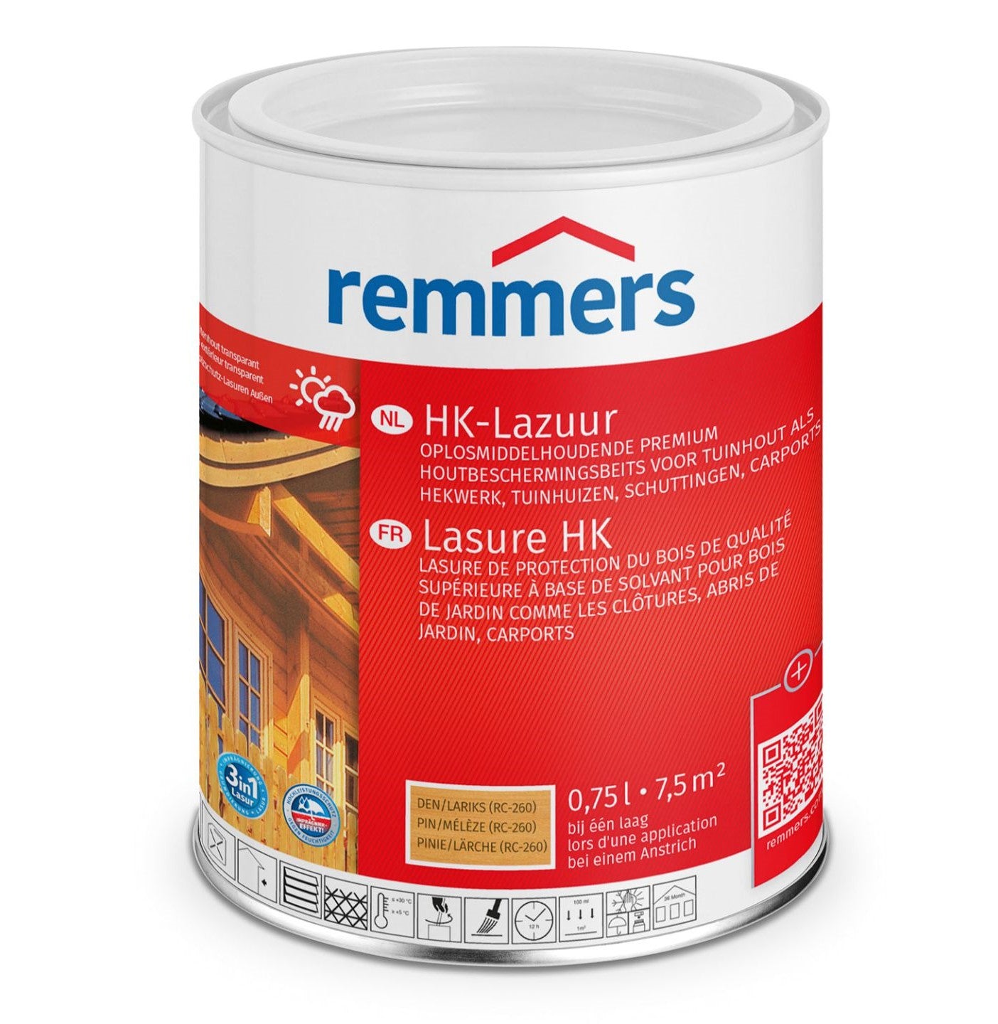 Remmers HK-Lazuur 3in1 - Pine\Lariks - Houtbeits