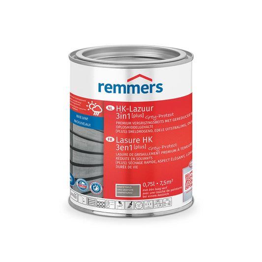 Remmers HK-Lazuur 3in1 [PLUS] - Grafietgrijs - Houtbeits