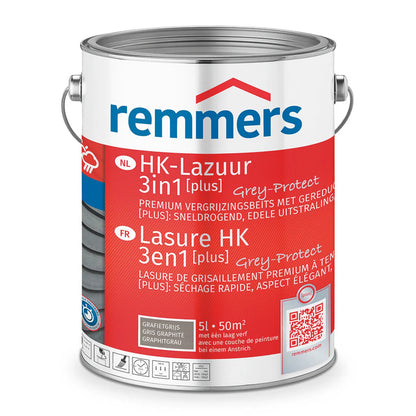 Remmers HK-Lazuur 3in1 [PLUS] - Grafietgrijs - Houtbeits