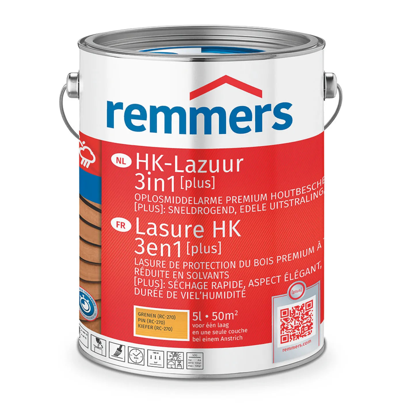 Remmers HK-Lazuur 3in1 [PLUS] - Grenen - Houtbeits