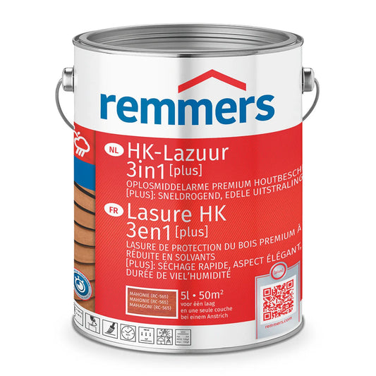 Remmers HK-Lazuur 3in1 [PLUS] - Mahonie - Houtbeits