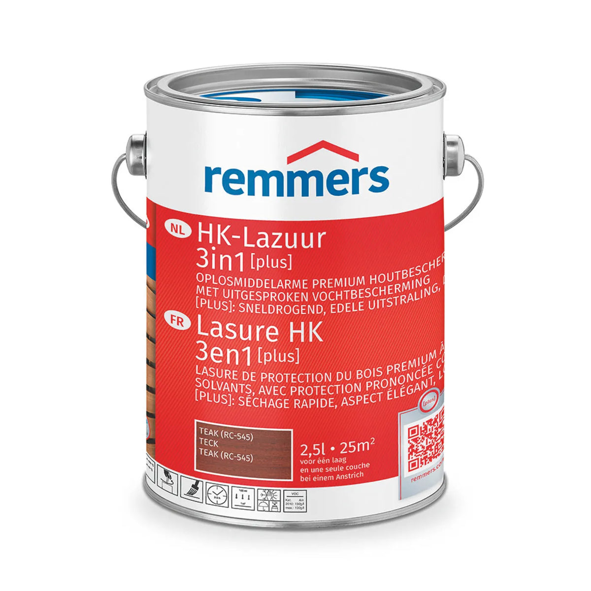 Remmers HK-Lazuur 3in1 PLUS Teak 2,5 liter blik