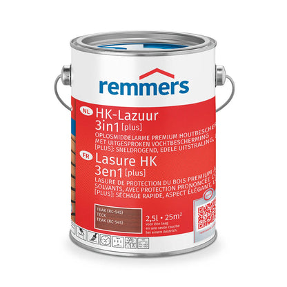 Remmers HK-Lazuur 3in1 PLUS Teak 2,5 liter blik
