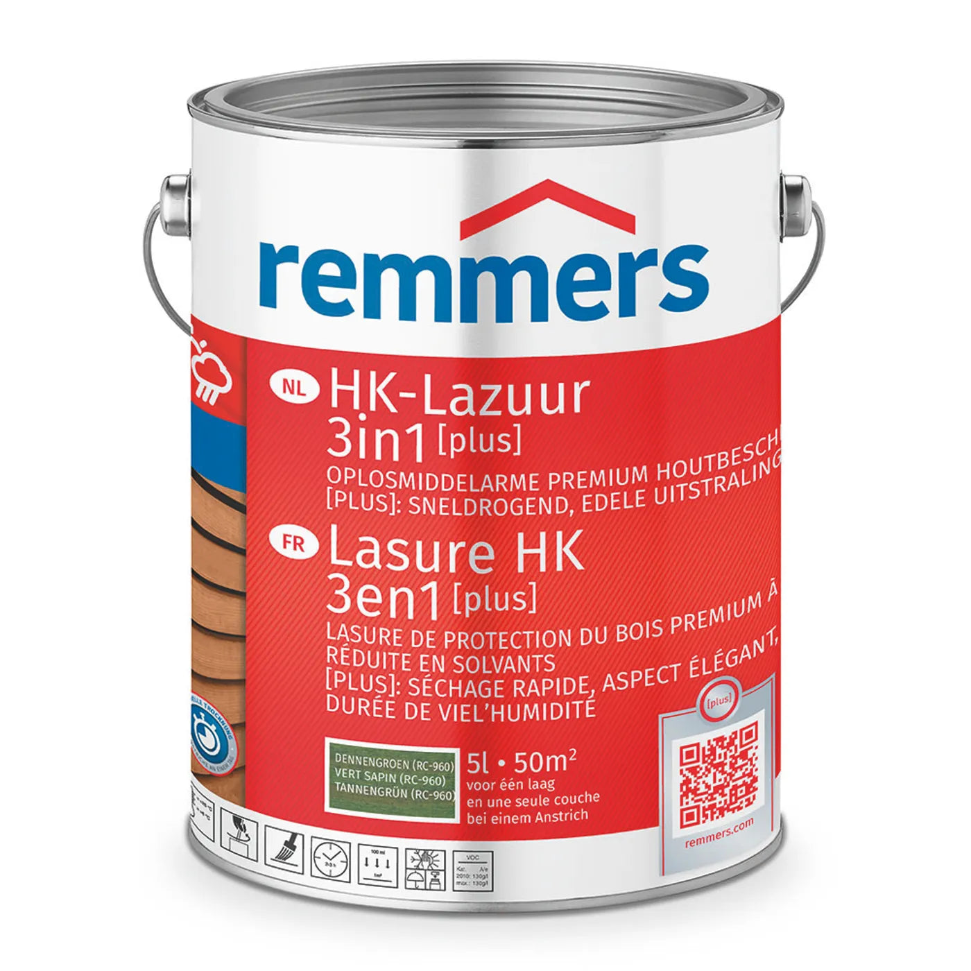 Remmers HK-Lazuur 3in1 [PLUS] - Dennengroen - Houtbeits