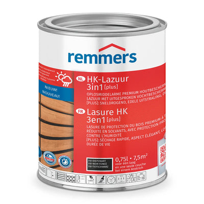 Remmers HK-Lazuur 3in1 [PLUS] - Diepzwart