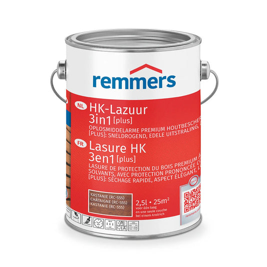 Remmers HK-Lazuur 3in1 [PLUS] - Kastanje - Houtbeits