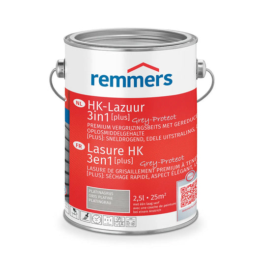 Remmers HK-Lazuur 3in1 [PLUS] - Platinagrijs - Houtbeits