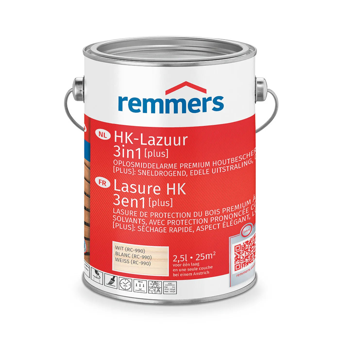 Remmers HK-Lazuur 3in1 [PLUS] - Wit - Houtbeits