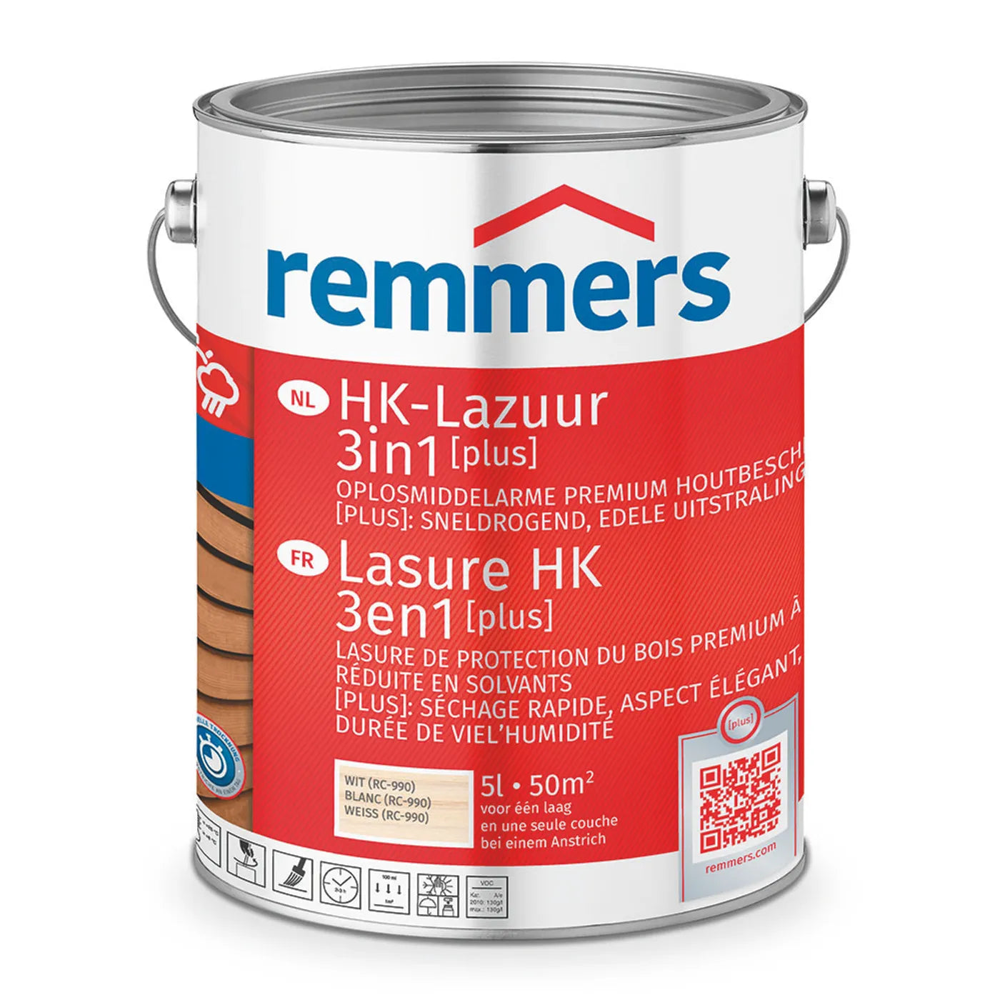 Remmers HK-Lazuur 3in1 [PLUS] - Wit - Houtbeits