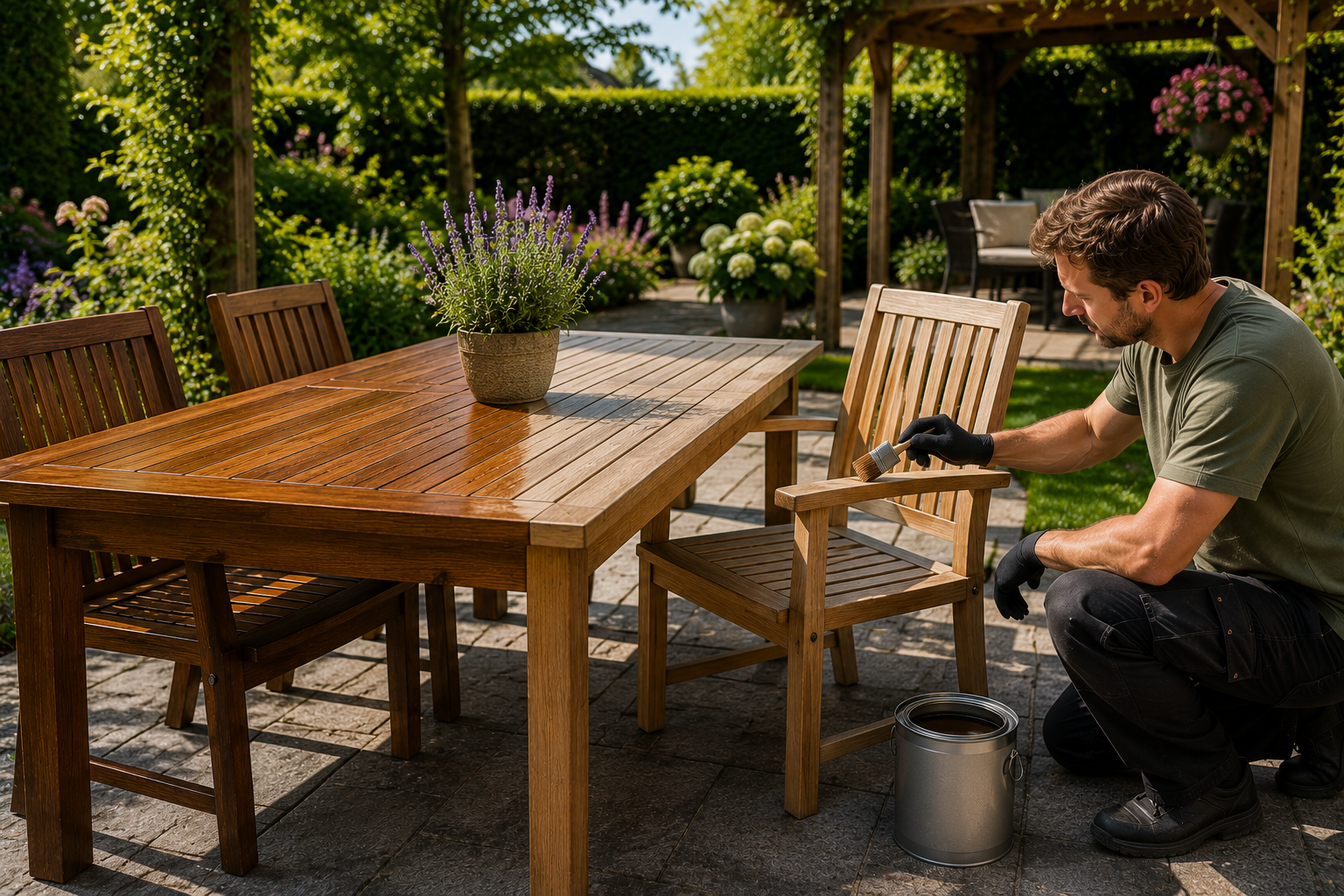 Houtolie of houtbeits: wat is beter voor tuinmeubelen?