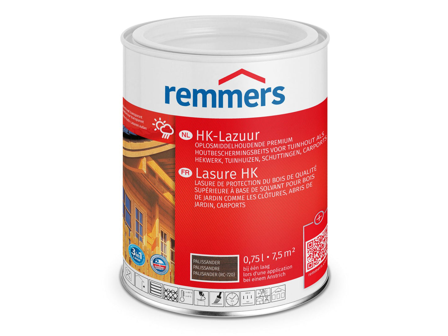Remmers HK-Lazuur 3in1 - Palissander - Houtbeits