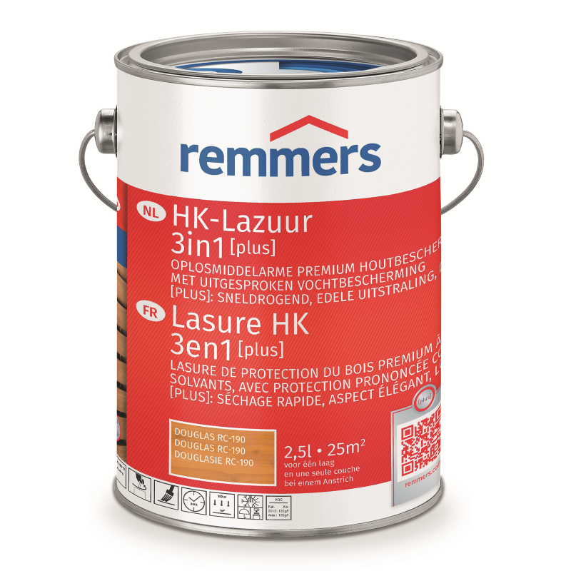 Remmers HK-Lazuur 3in1 PLUS Douglas 2,5 liter blik