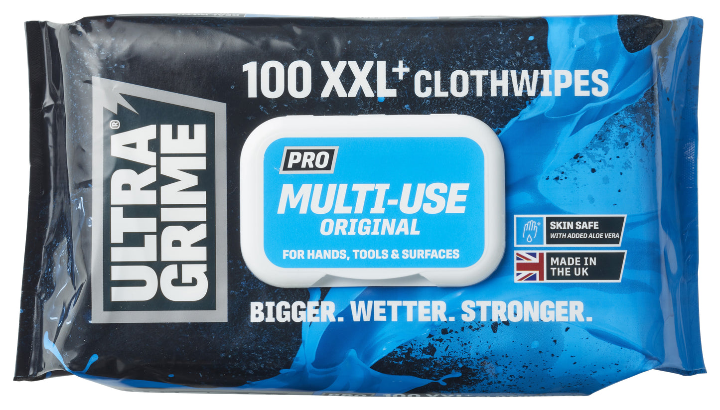 UltraGrime PRO Power Scrub 100 XXL+ Schoonmaakdoekjes