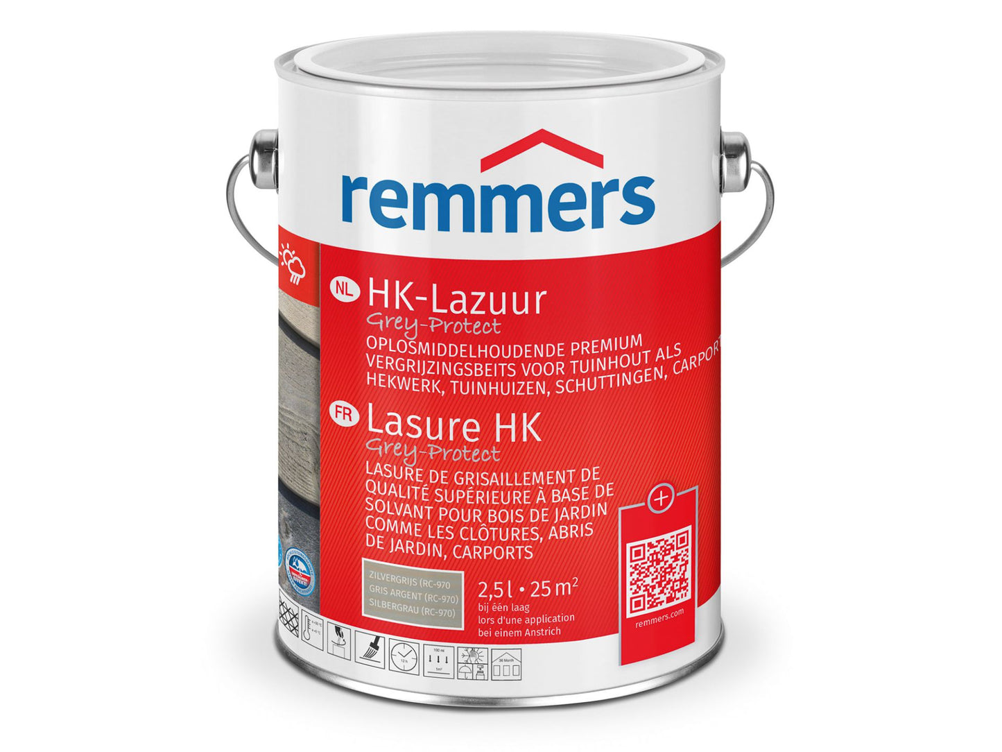 Remmers HK-Lazuur 3in1 [PLUS] - Zilvergrijs - Houtbeits